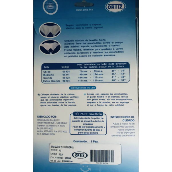 BRAGUERO INGUINAL MOD 70 GRANDE - Imagen 2