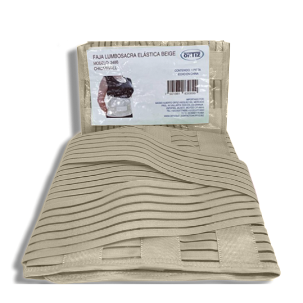 FAJA LUMBOSACRA ELÁSTICA BEIGE MOD 348B CHICO