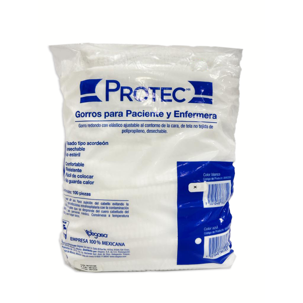 GORRO PACIENTE Y ENFERMERA C/ELASTICO AJUSTABLE PROTEC