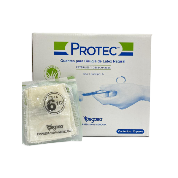 GUANTE CIRUJANO PROTEC # 6 1/2 CAJA 50 PARES