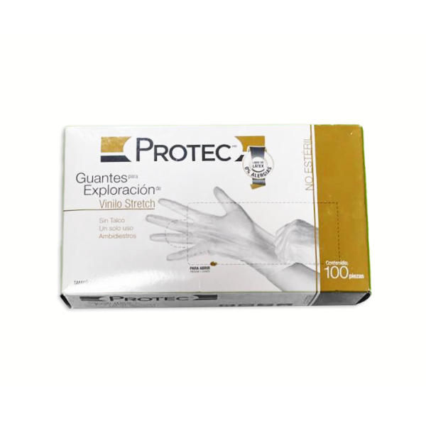 100 PZ GUANTE EXPLO PROTEC VINILO S/TALCO GDE