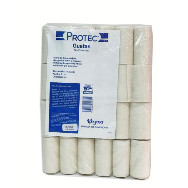 GUATA QUIRÚRGICA  7X5M PAQUETE 24 PZ PROTEC