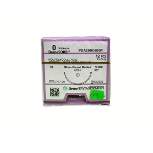 SUTURA APG 75CM 0 36MM 1/2 AHUSADA DEMETECH