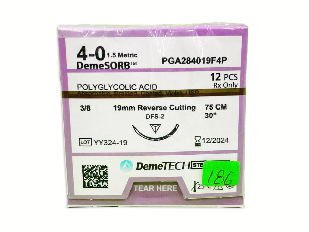 SUTURA APG 75CM 4-0 19MM REVERSO CORTANTE DEMETECH