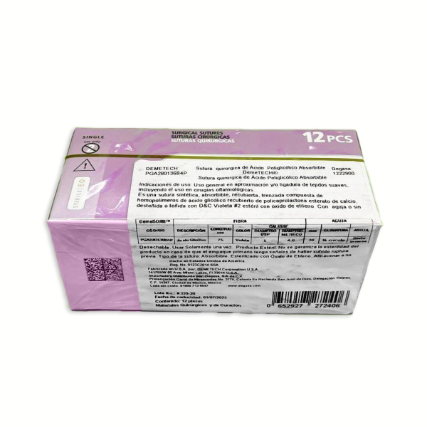 SUTURA QUIRÚ APG 75CM 1 36 MM REV CORTANTE DEMETECH - Imagen 2