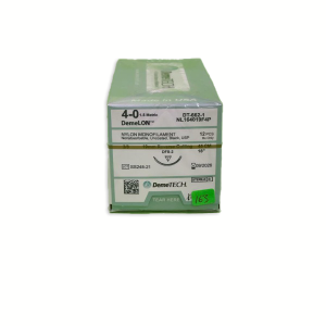 SUTURA NYLON 45CM 4-0 19MM 3/8 REVER CORTANTE DEMETECH