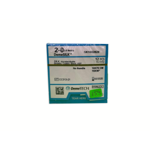 SUTURA SEDA 10X75 CM  2-0 SIN AGUJA DEMETECH