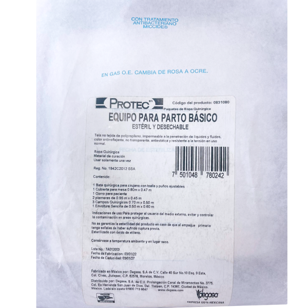 EQUIPO PARA PARTO BÁSICO ESTÉRIL PROTEC - Imagen 5