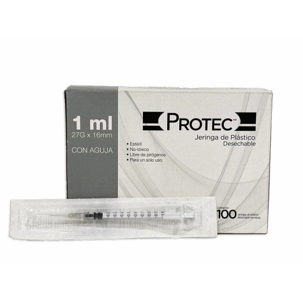 JERINGA  1ML 27GX16MM CAJA 100PZ MARCA PROTEC