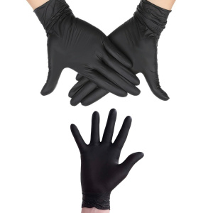 PAR GUANTES VINILO NO ESTÉRIL MEDIANO NEGRO T