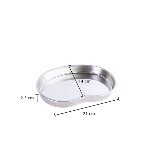 RIÑONERA ACERO INOX BORDES REDO 21X14 CMS ALT 2.5 CMS