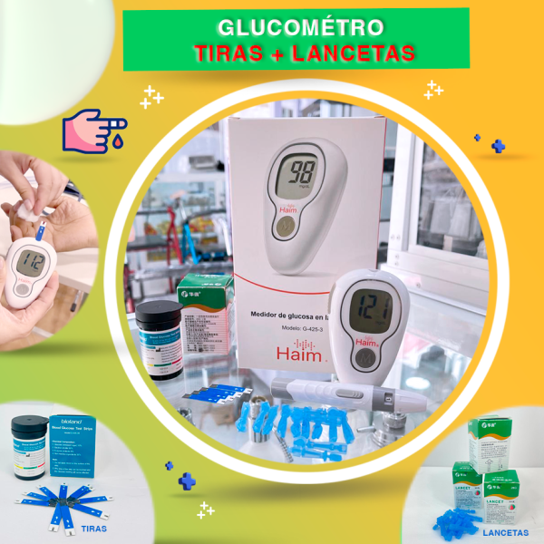 OFERTA GLUCÓMETRO HAIM + TIRAS + LACENTAS